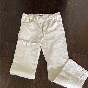 Club Monaco Women's Cream Straight Leg Jeans